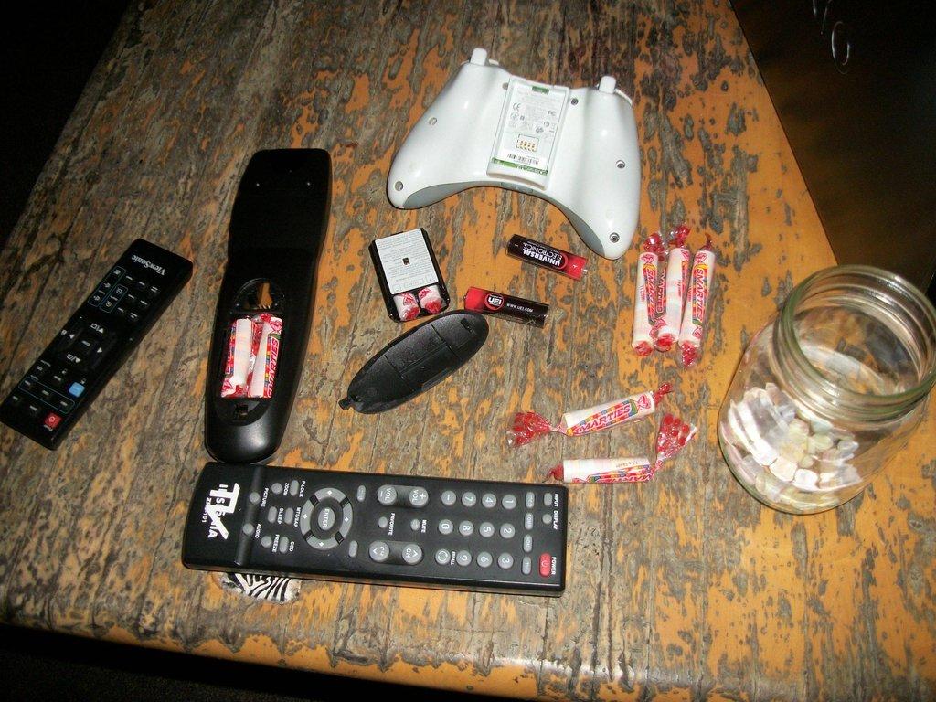 replace AAA batteries with smarties candy. replace AAA batteries with smarties candy.